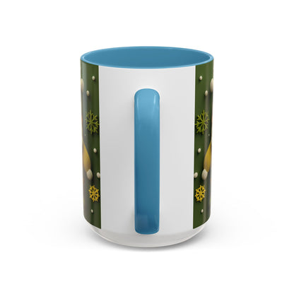 Yellow Santa Holiday Mug | Christmas Accent Coffee Mug (11,15oz)