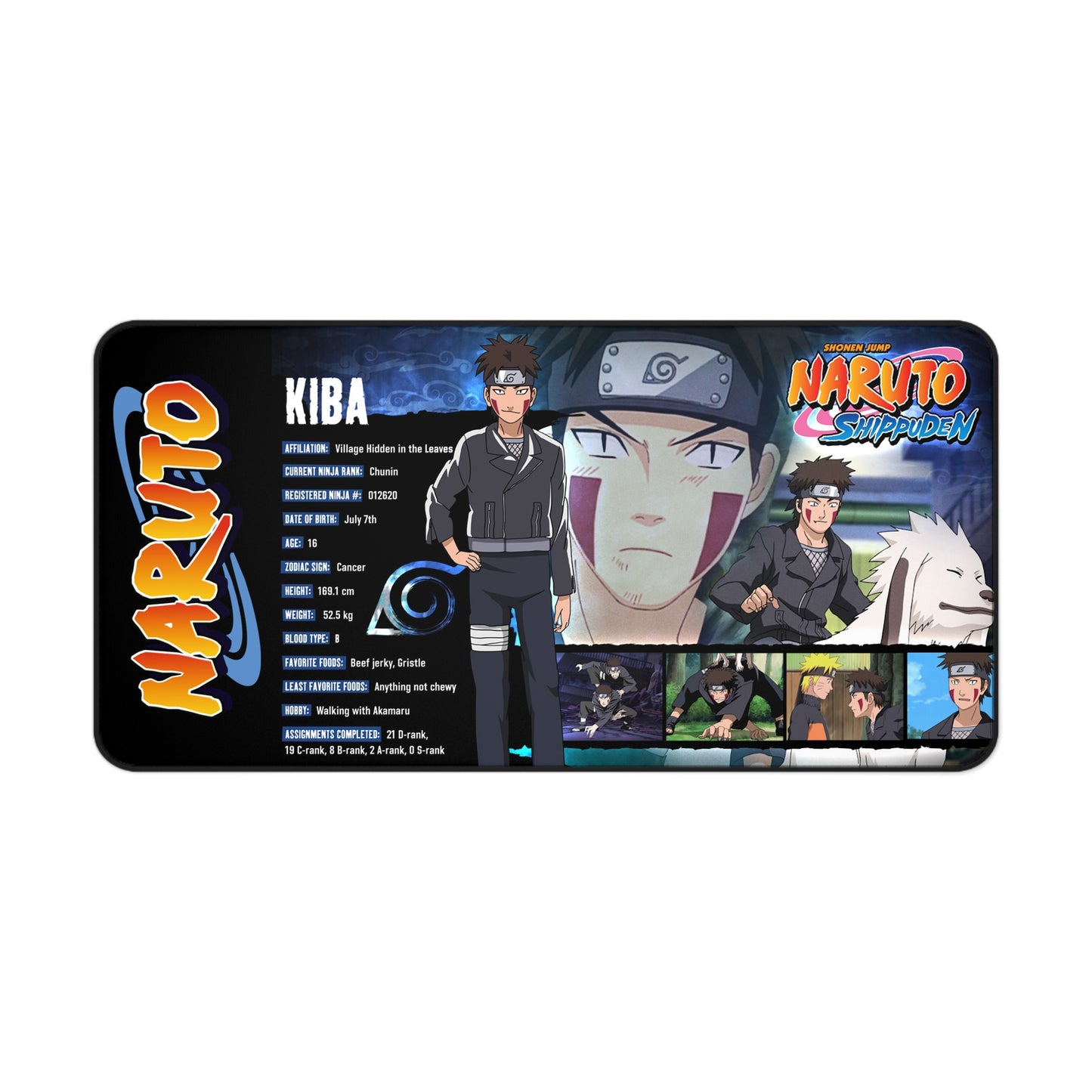 Naruto Kiba Character Desk Mat | Anime Gaming Mousepad