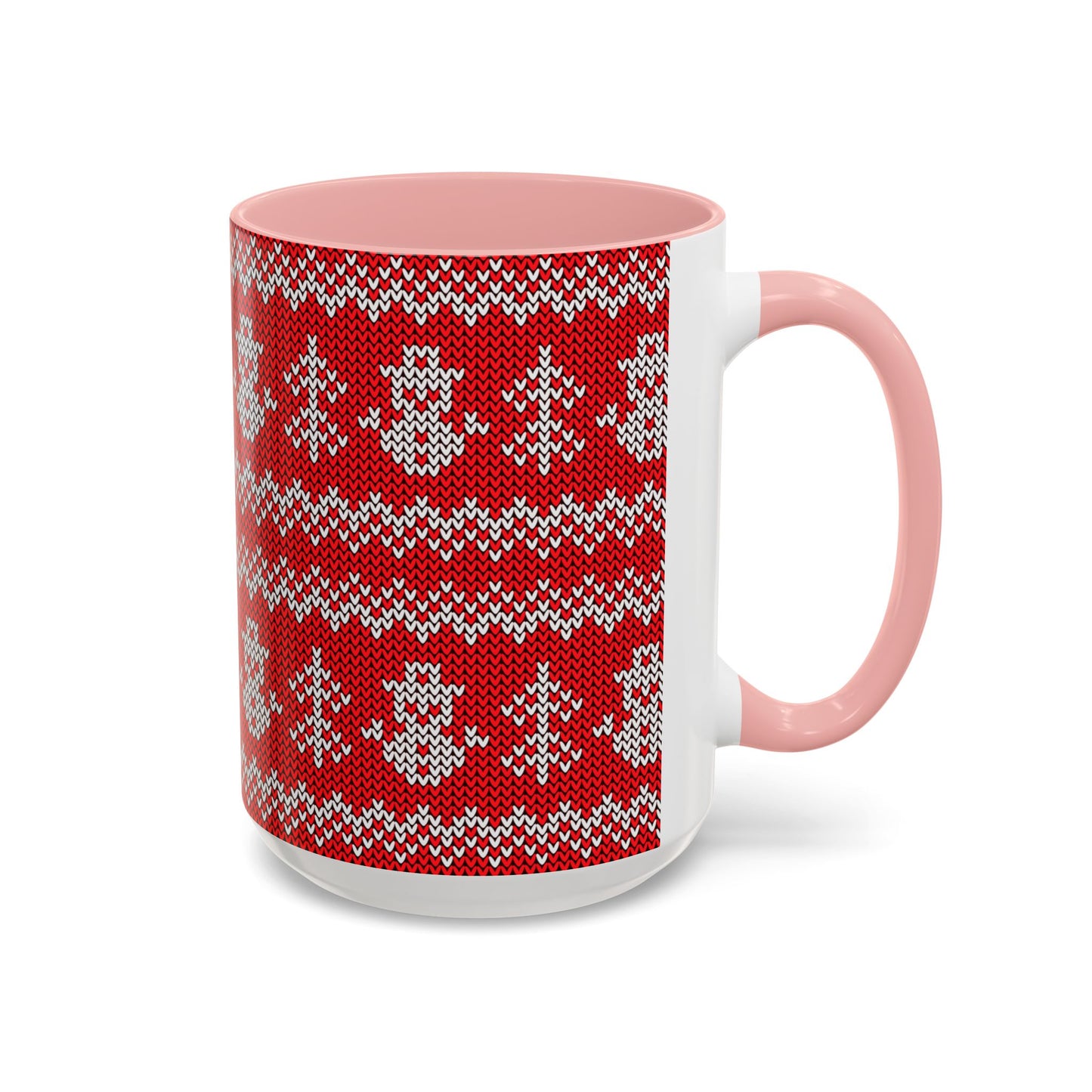 Snowman Knit Pattern Accent Mug | Christmas Holiday Coffee Cup