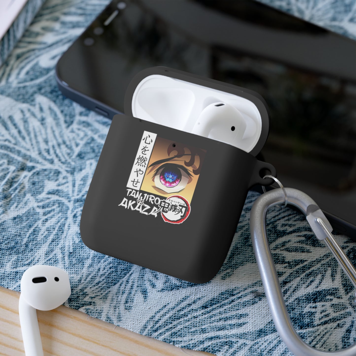 Anime Eye Illustration AirPods Case | Akaza Demon Slayer Inspired