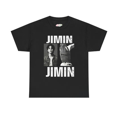 JIMIN Photo Collage Tee | BTS Black Graphic Shirt