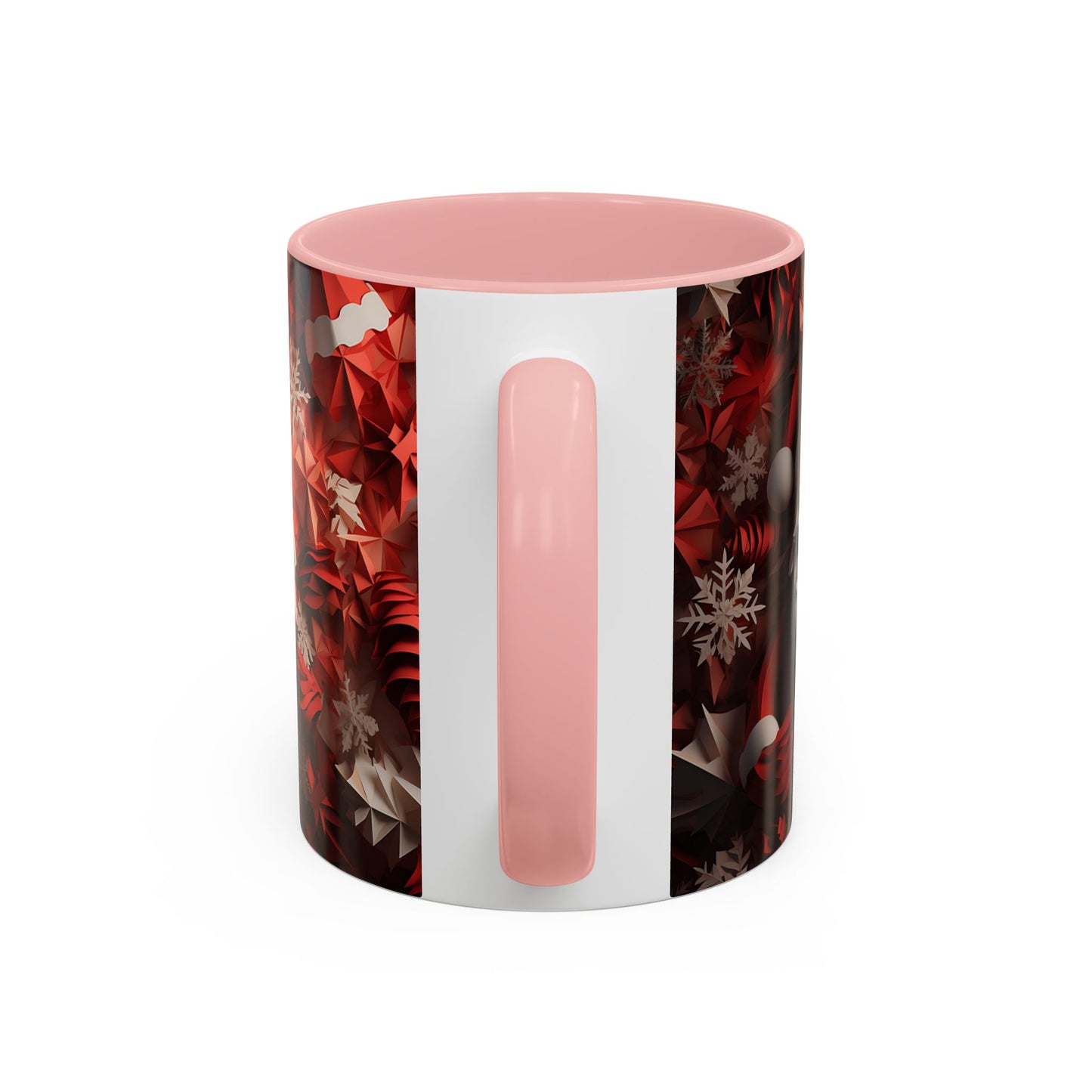 Santa Claus Mug | Christmas Santa Coffee Mug, Red Snowflake Holiday Ceramic