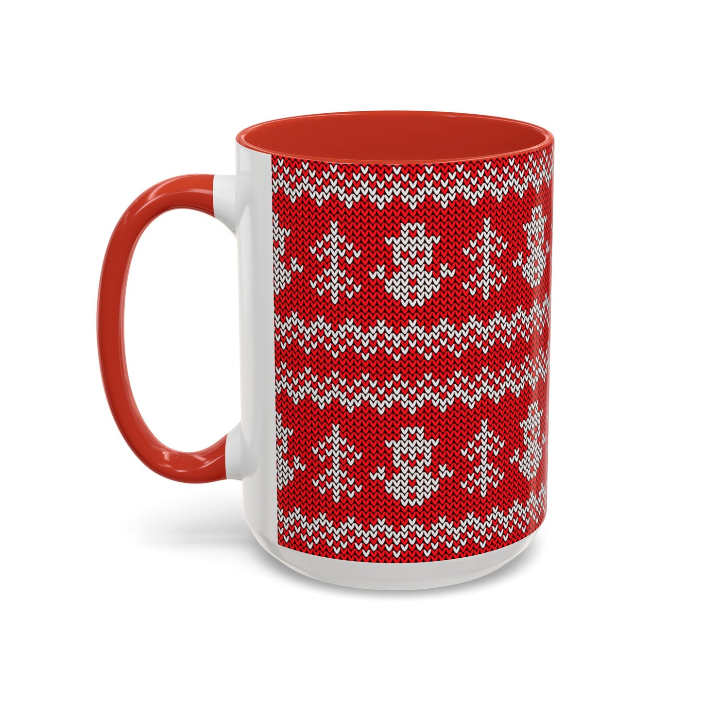 Snowman Knit Pattern Accent Mug | Christmas Holiday Coffee Cup