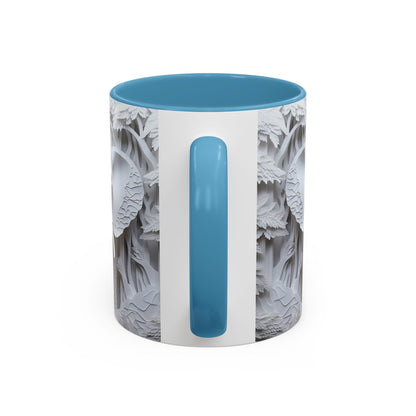 Elephant Relief Accent Coffee Mug  Grey Carved Jungle Design (11/15oz)