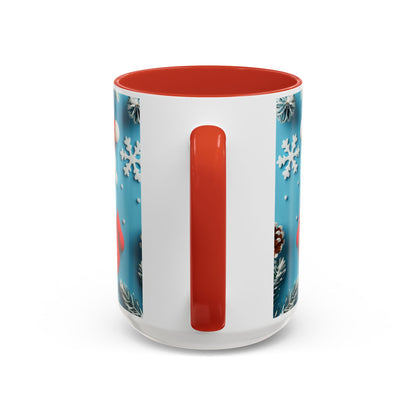 Blue Santa Claus Mug | Snowflakes Holiday Coffee Mug