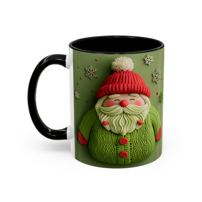 Green Knit Santa Mug | Accent Coffee Mug