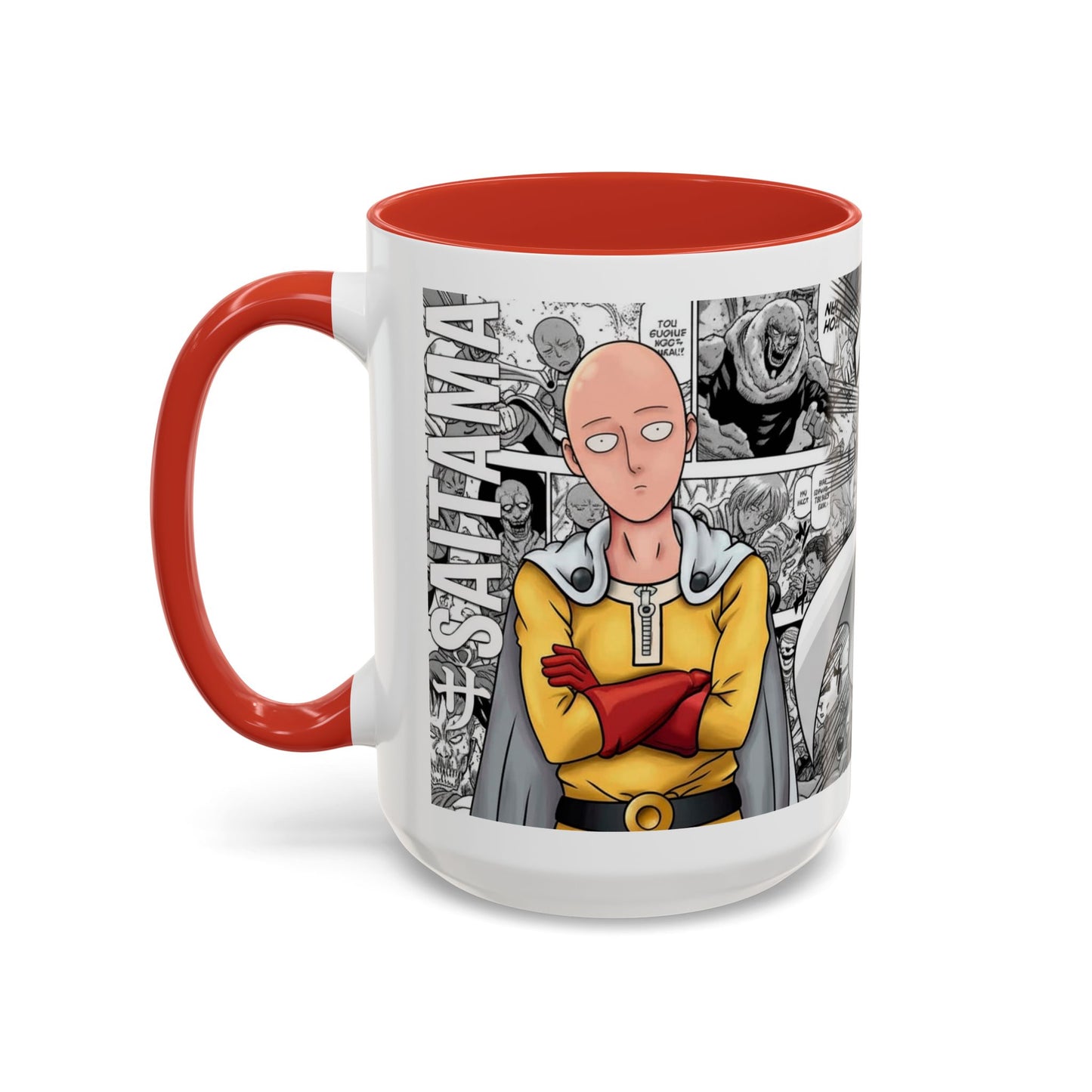 Saitama Mug |One Punch Man Inspired Collage Accent Mug (11/15 oz)