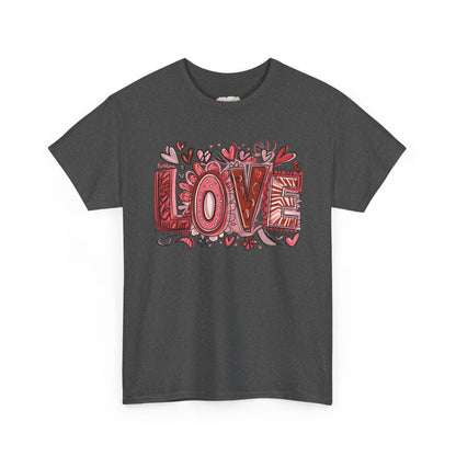 Love Doodle T-Shirt | Hand-Drawn Hearts, Valentine Typography