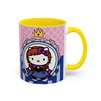 Princess Kitty Hello Kitty Accent Coffee Mug | Cute Pink & Blue 11/15oz