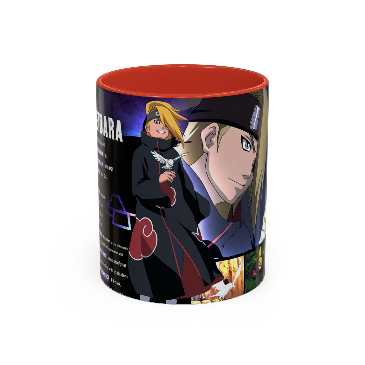 Deidara Naruto Shippuden Accent Coffee Mug | Anime Art Collage (11/15oz)
