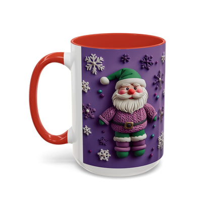 Purple Santa Snowflake Mug | Accent Coffee Mug