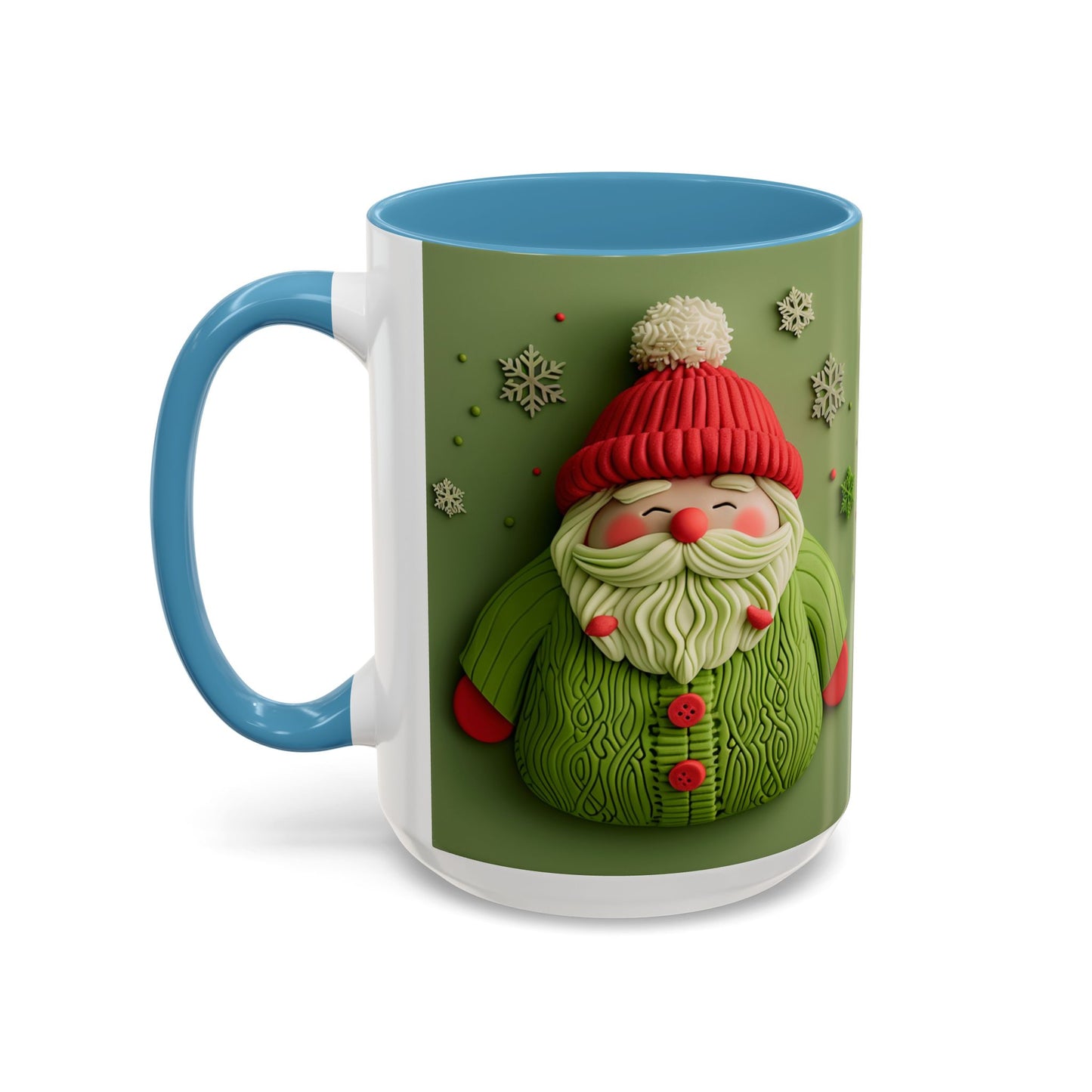 Green Knit Santa Mug | Accent Coffee Mug
