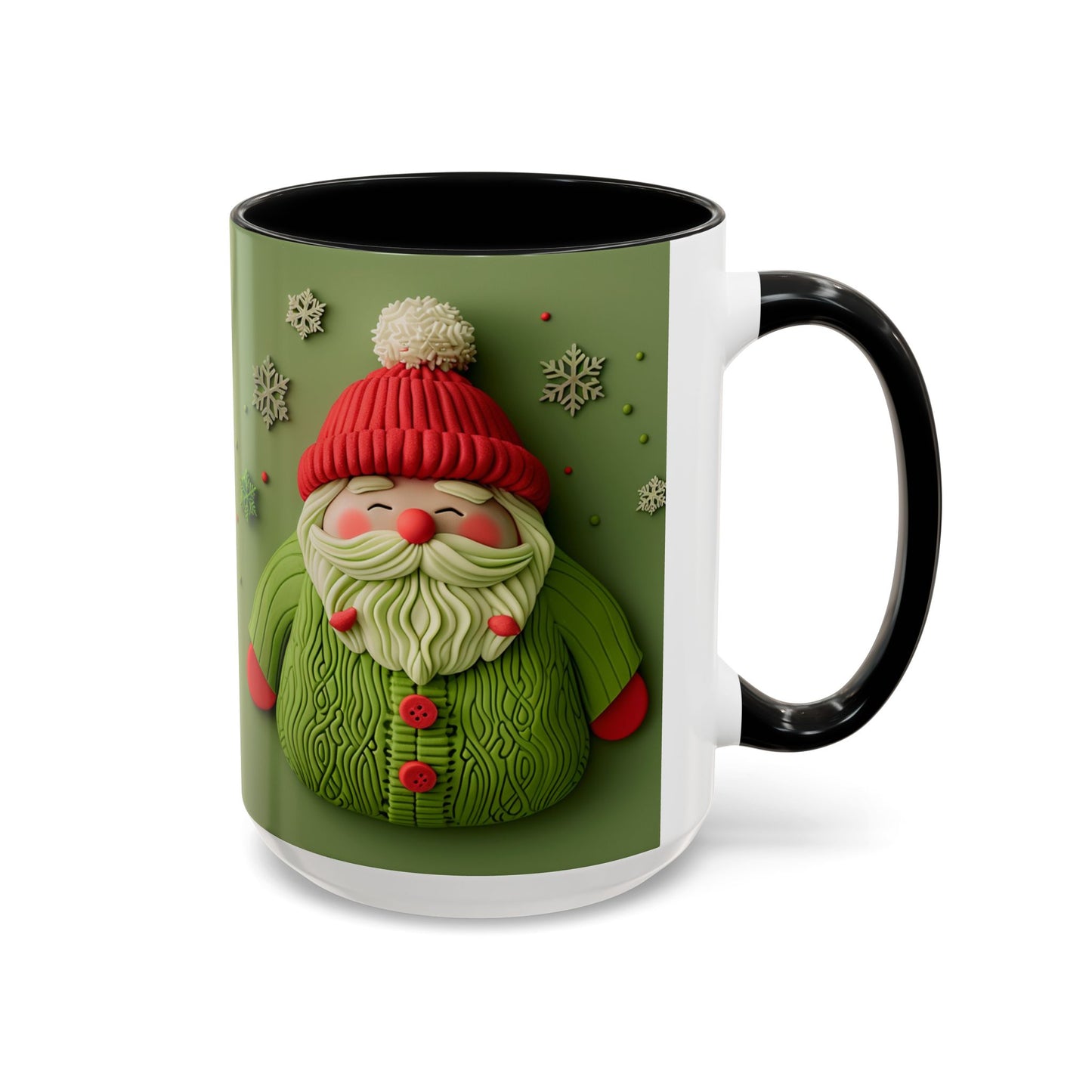 Green Knit Santa Mug | Accent Coffee Mug