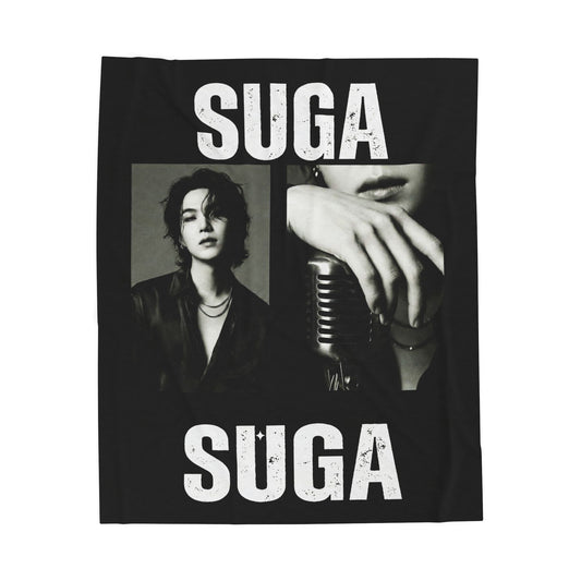 SUGA Photo Collage Blanket | BTS Velveteen Plush Blanket