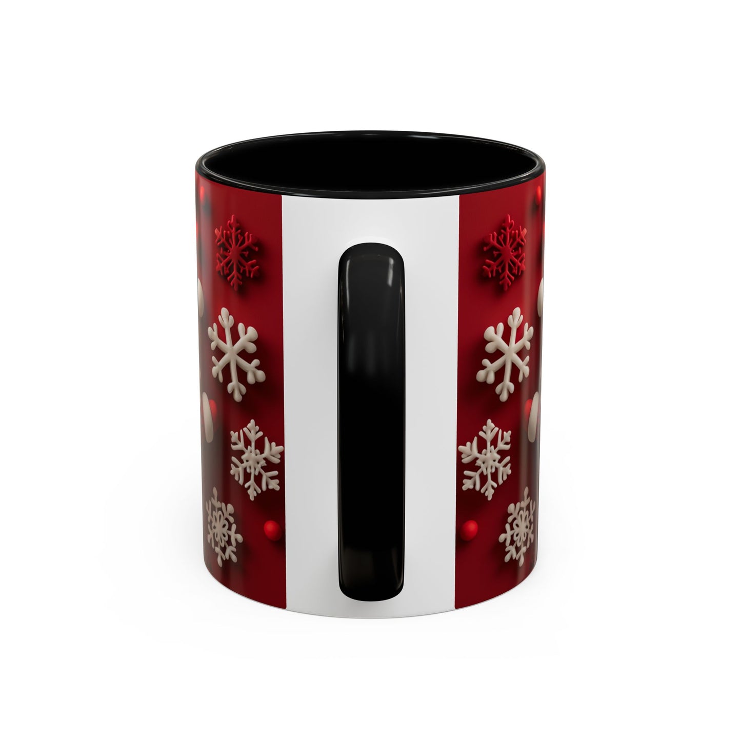 Santa Claus Pattern Mug | Red Snowflakes Christmas Coffee Cup