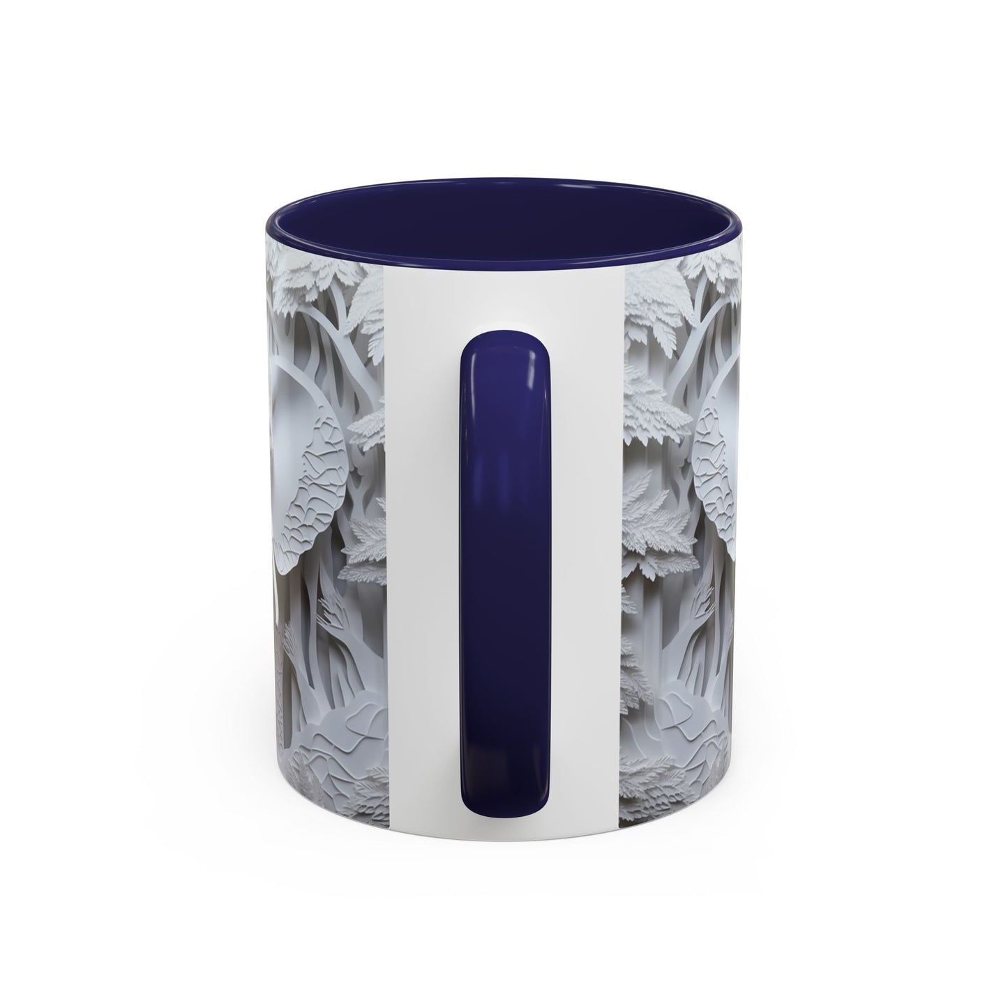 Elephant Relief Accent Coffee Mug  Grey Carved Jungle Design (11/15oz)