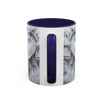 Elephant Relief Accent Coffee Mug  Grey Carved Jungle Design (11/15oz)