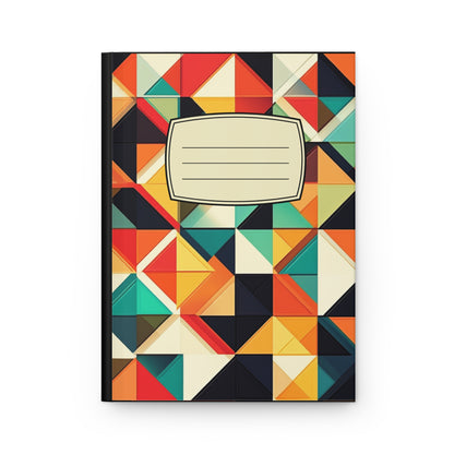 Retro Geometric Triangle Pattern Journal | Hardcover Notebook