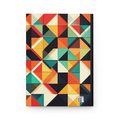 Retro Geometric Triangle Pattern Journal | Hardcover Notebook