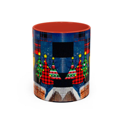 Plaid Christmas Trees Heart Mug | Accent Coffee Mug