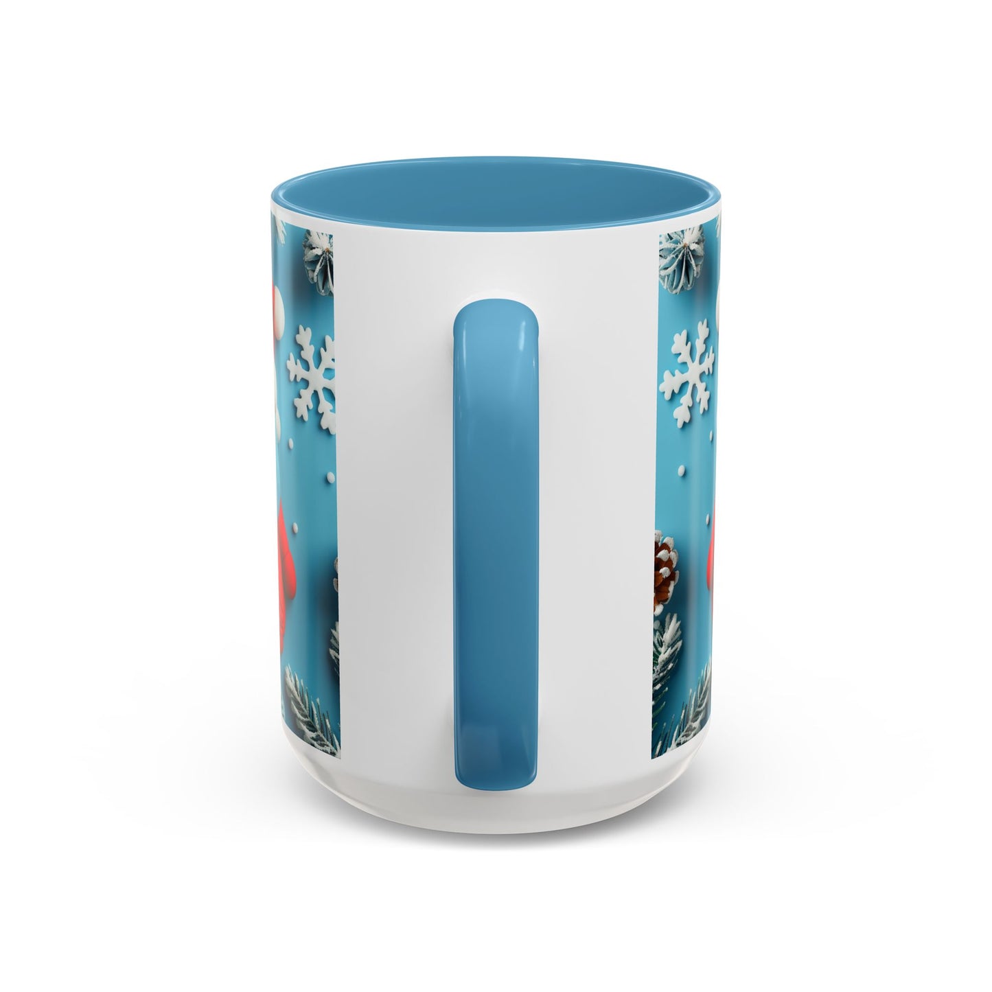 Blue Santa Claus Mug | Snowflakes Holiday Coffee Mug