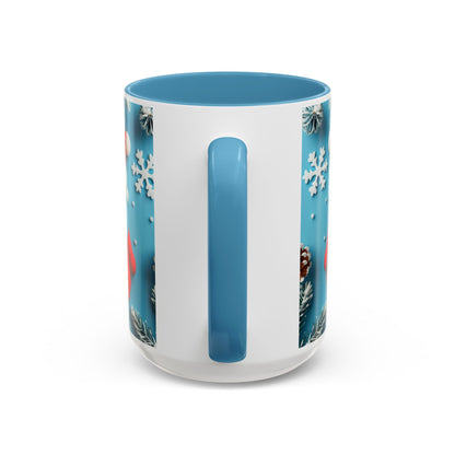 Blue Santa Claus Mug | Snowflakes Holiday Coffee Mug