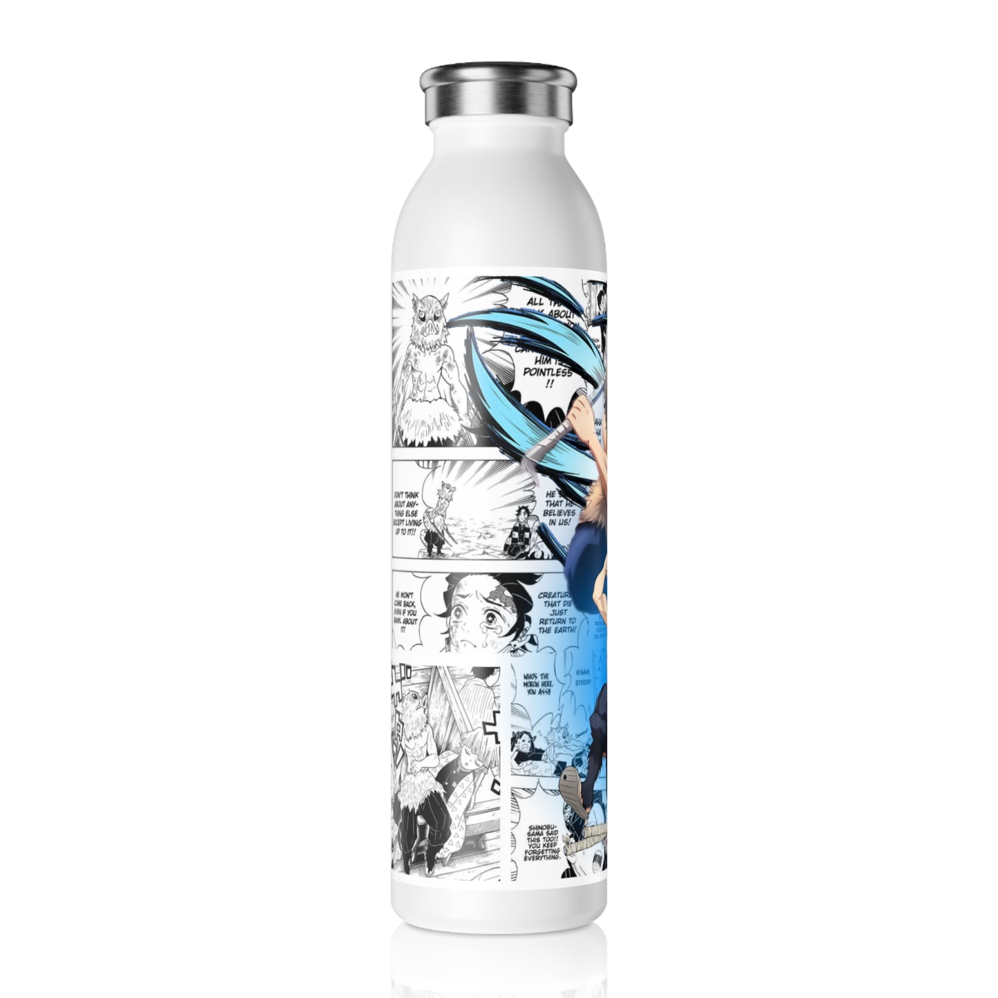 Slim Water Bottle  Anime Cat Mask Strength Manga Design