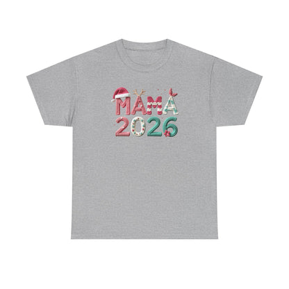 Mama 2026 Christmas Tee Festive Mama Pregnancy Announcement Shirt