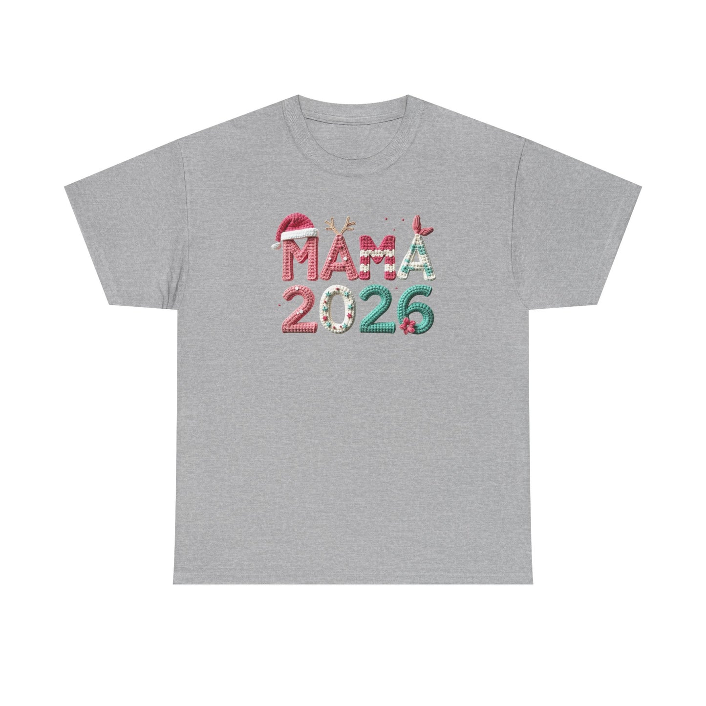 Mama 2026 Christmas Tee Festive Mama Pregnancy Announcement Shirt
