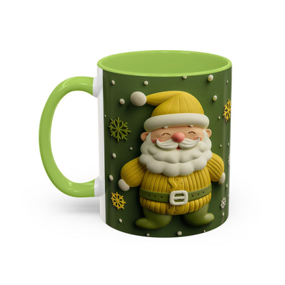 Yellow Santa Holiday Mug | Christmas Accent Coffee Mug (11,15oz)