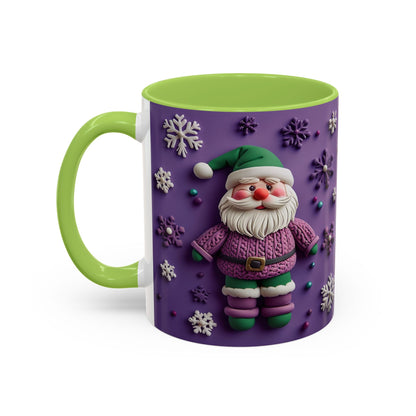 Purple Santa Snowflake Mug | Accent Coffee Mug