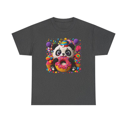 Cute Panda with Donut Tee | Colorful Candy Party Graphic