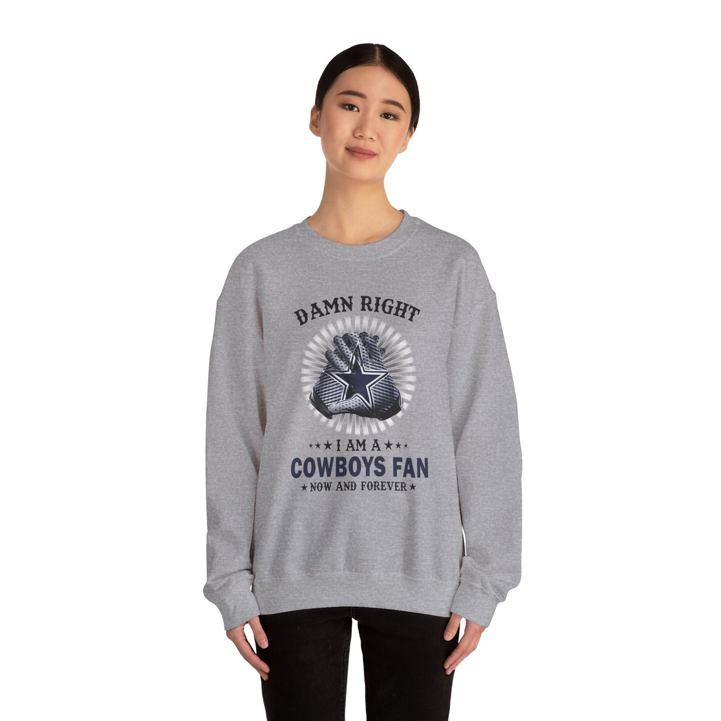 Customizable Cowboys Fan Crewneck Sweatshirt | Dallas Star Football Sweatshirt