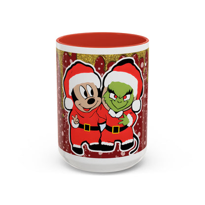 Grinch and Mouse Santa Mug | Accent Coffee Mug 11oz 15oz