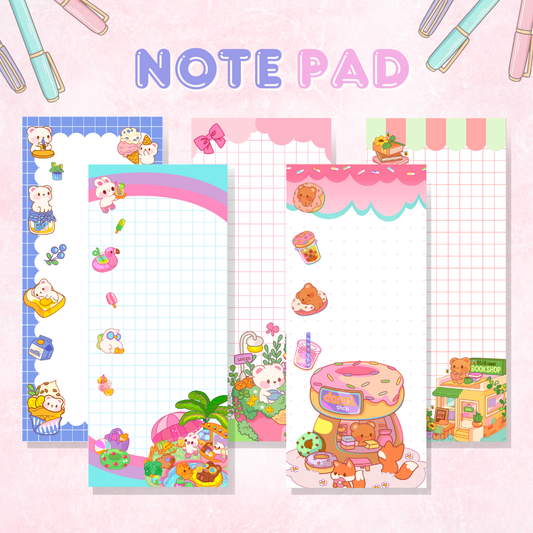 Kawaii Notepad | 50 Sheets (3.5in x 8.25 in)