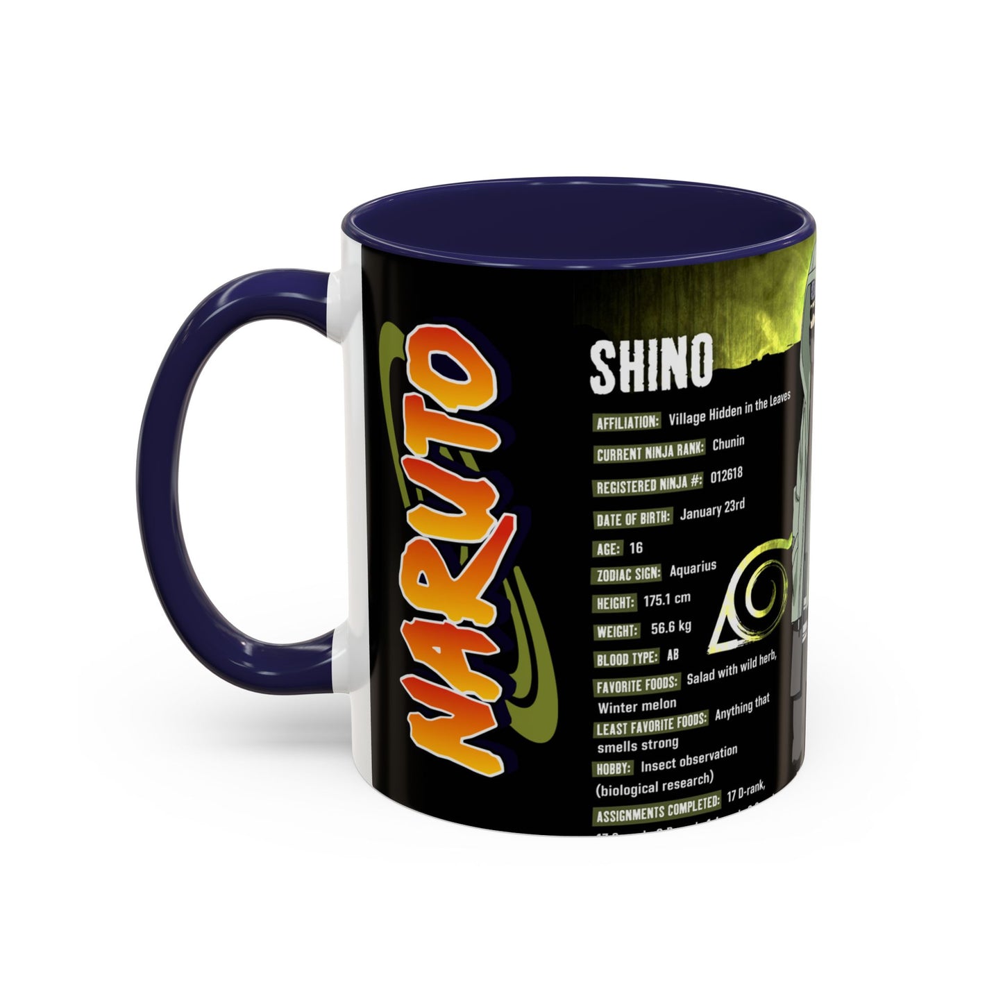 Naruto Shippuden Shino Aburame Accent Coffee Mug | Anime Character Fan Gift (11/15oz)