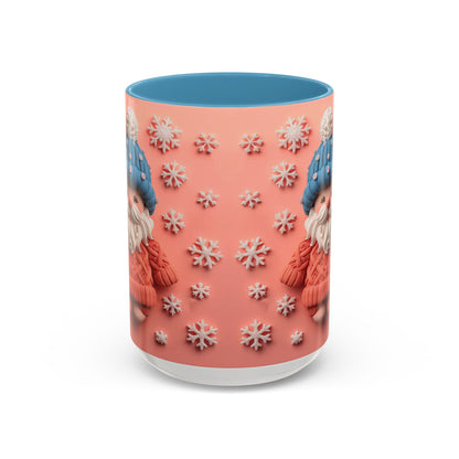 Knit Gnome with Snowflakes Mug | Accent Coffee Mug 11oz 15oz