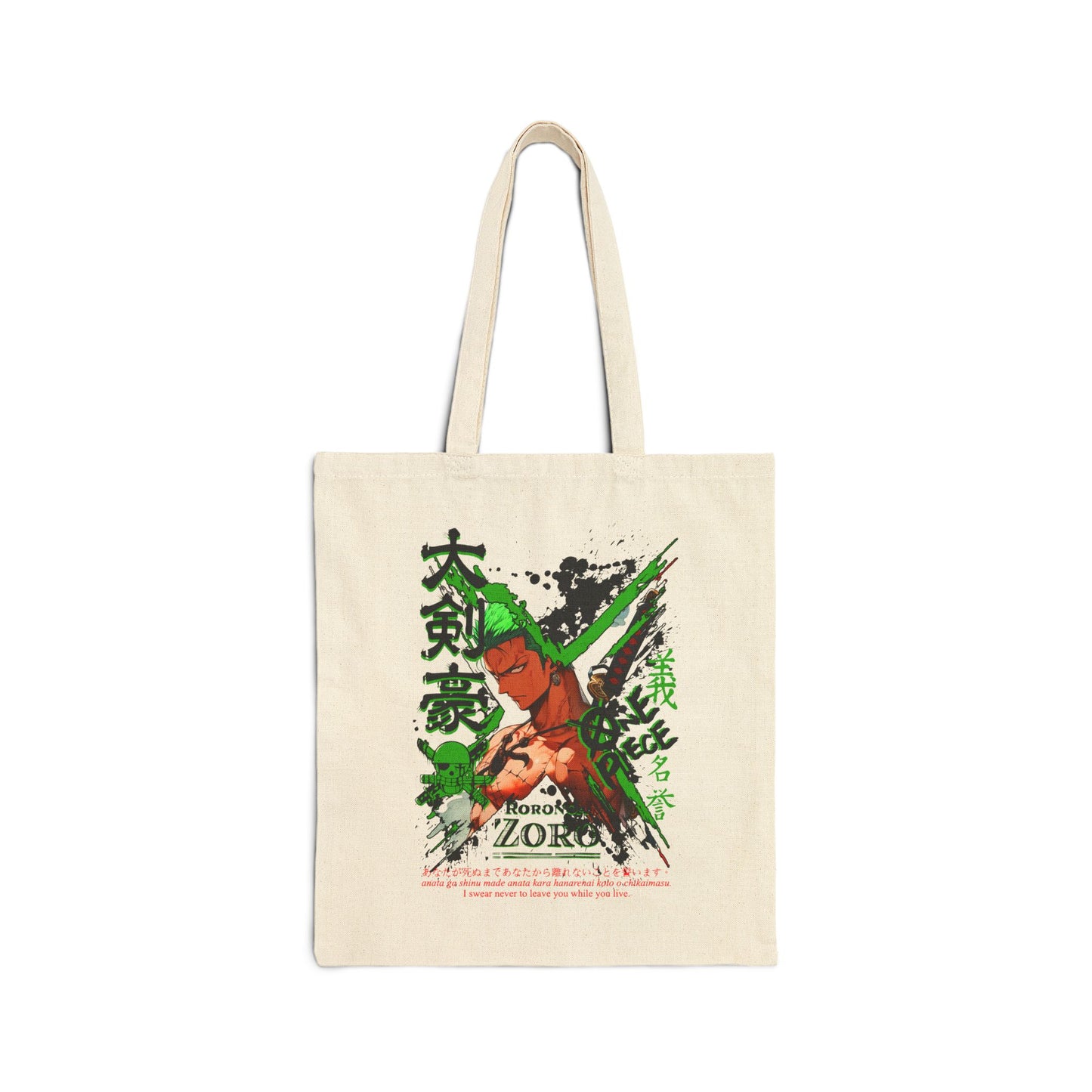 Zoro Art Canvas Tote Bag | One Piece Inspired Tote Bag