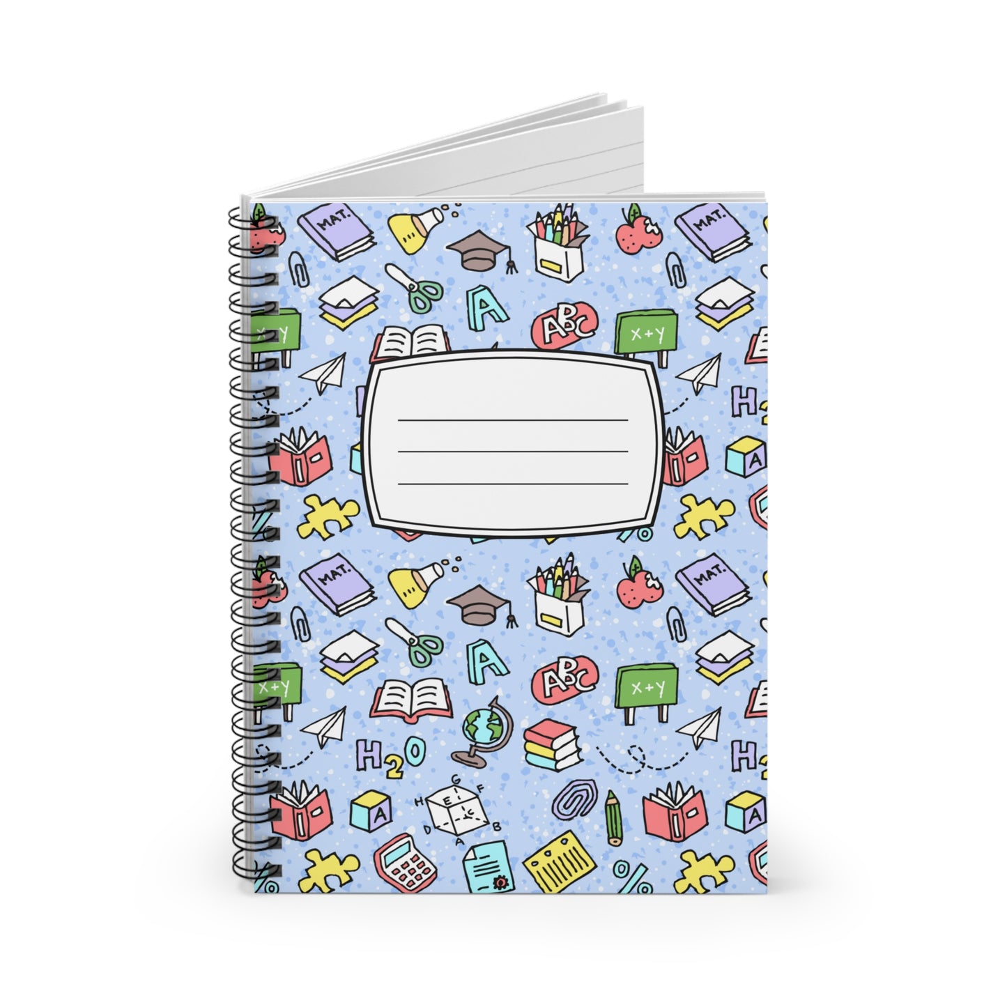 School Supplies Pattern Spiral Notebook | Ruled Notebook