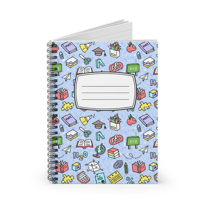 School Supplies Pattern Spiral Notebook | Ruled Notebook