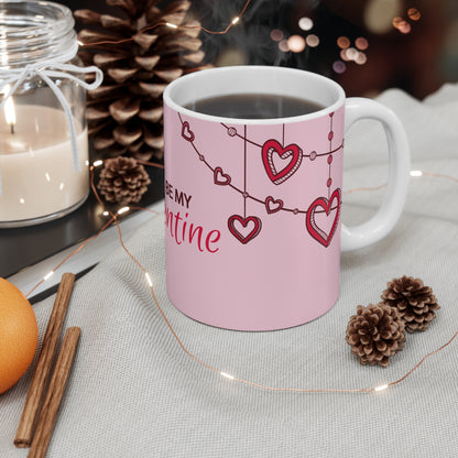 Be My Valentine hearts mug | Pink Valentine mug