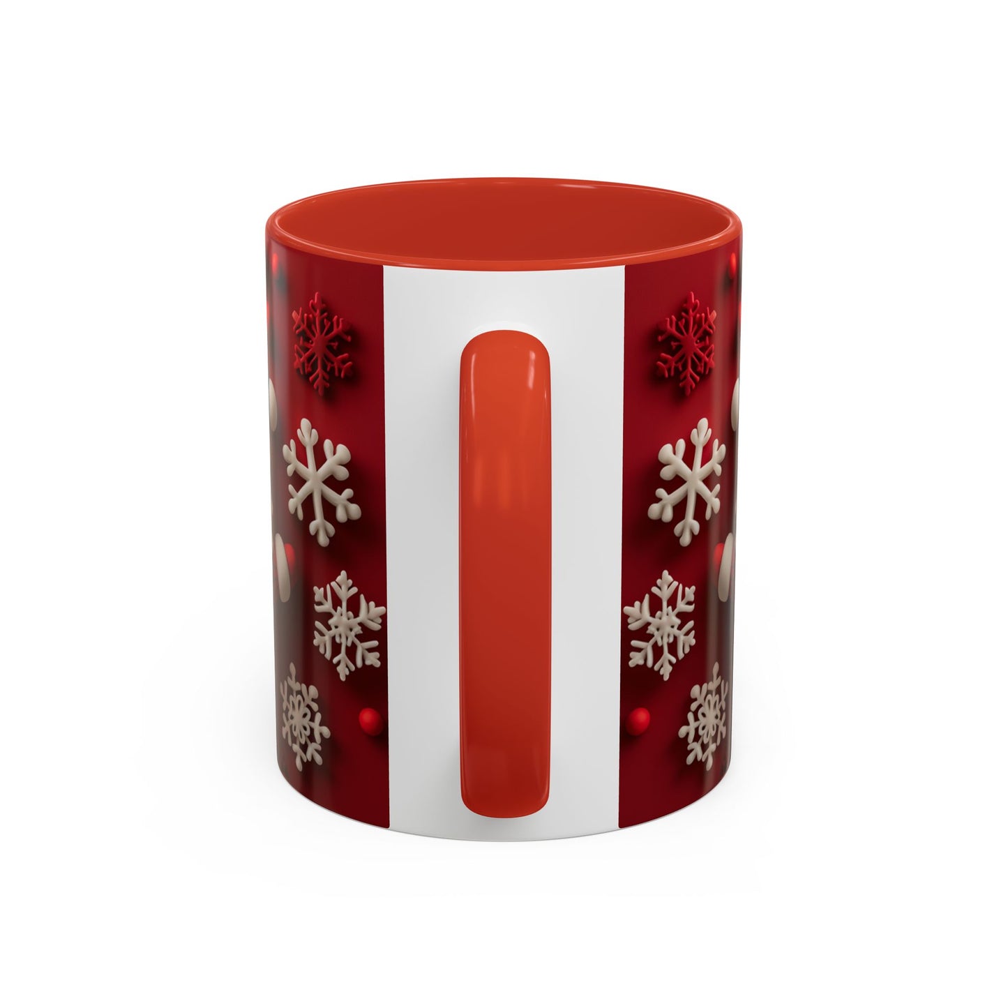 Santa Claus Pattern Mug | Red Snowflakes Christmas Coffee Cup