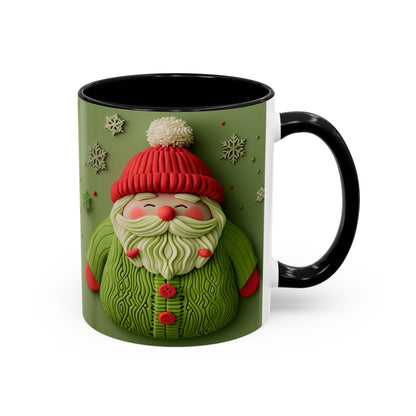Green Knit Santa Mug | Accent Coffee Mug