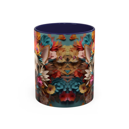 Chihuahua Floral Wreath Accent Coffee Mug — Colorful Pet Lover Gift (11/15oz)
