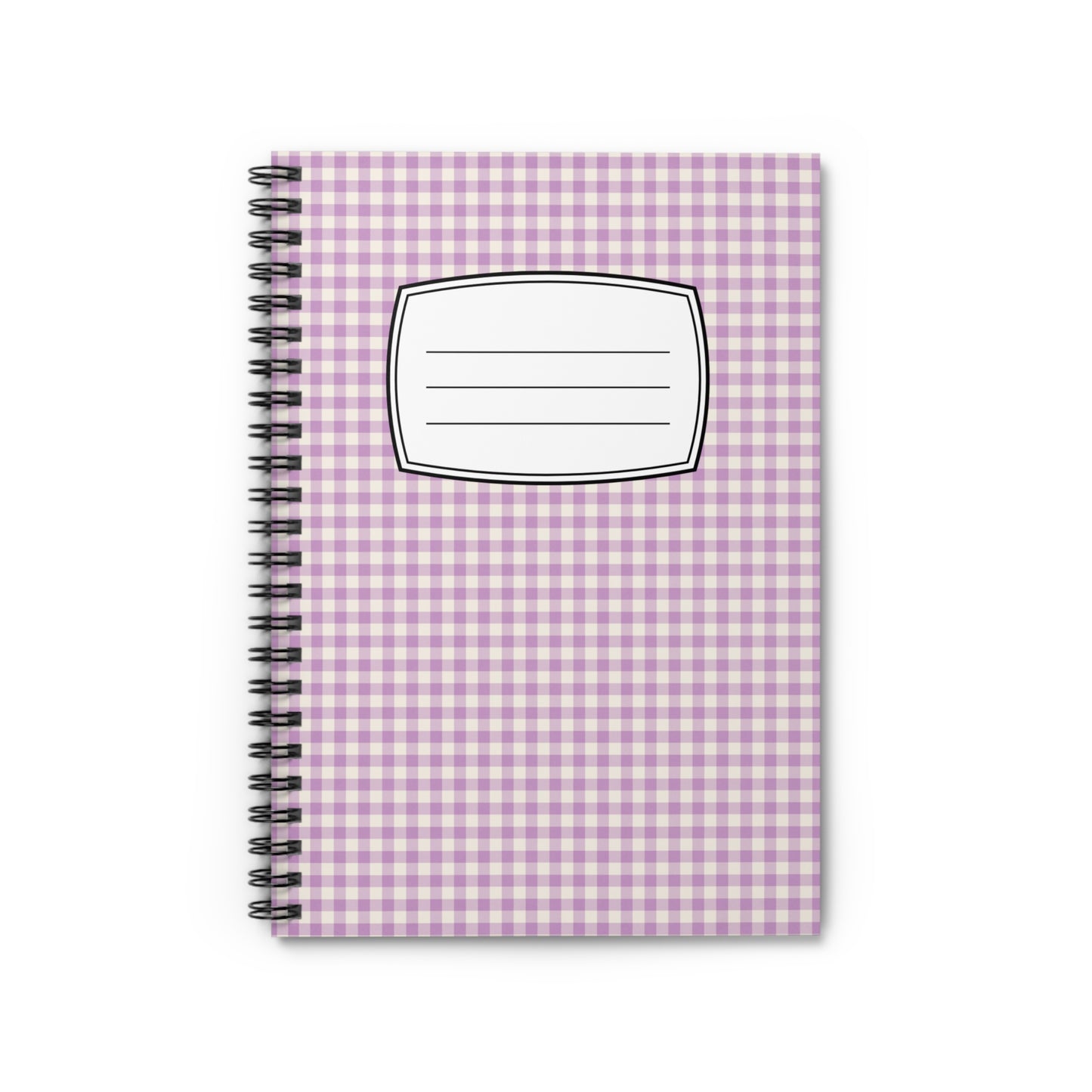 Lavender Gingham Notebook Spiral Notebook | Ruled Journal