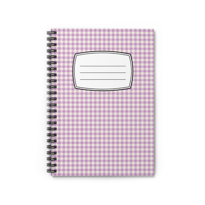 Lavender Gingham Notebook Spiral Notebook | Ruled Journal