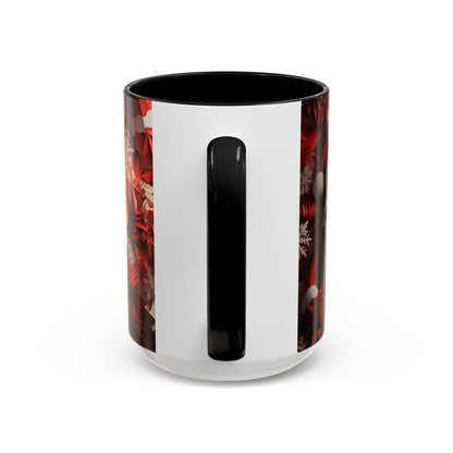 Santa Claus Mug | Christmas Santa Coffee Mug, Red Snowflake Holiday Ceramic