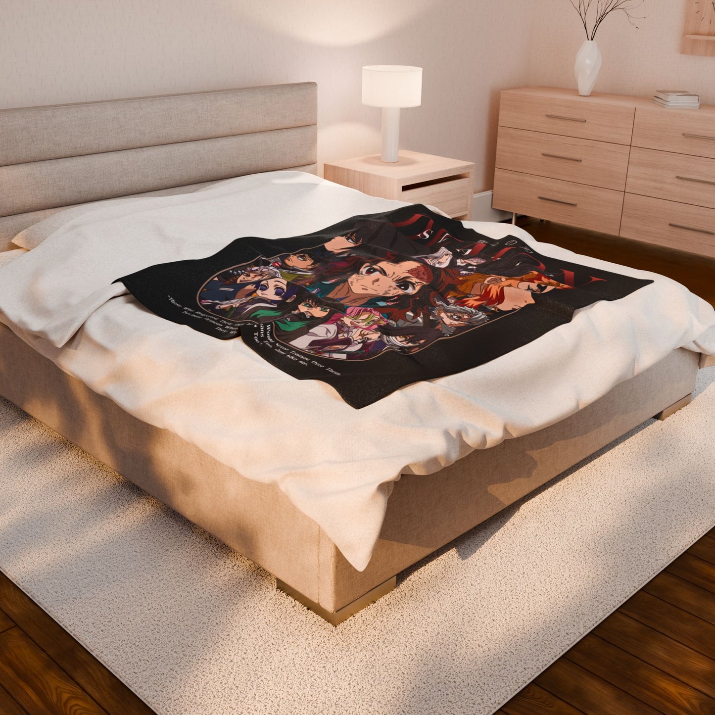 Demon Slayer Character Collage Blanket | Velveteen Plush Blanket