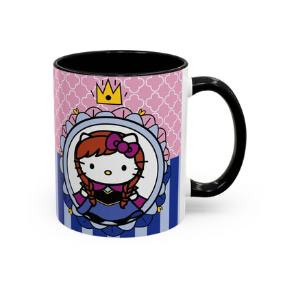 Princess Kitty Hello Kitty Accent Coffee Mug | Cute Pink & Blue 11/15oz