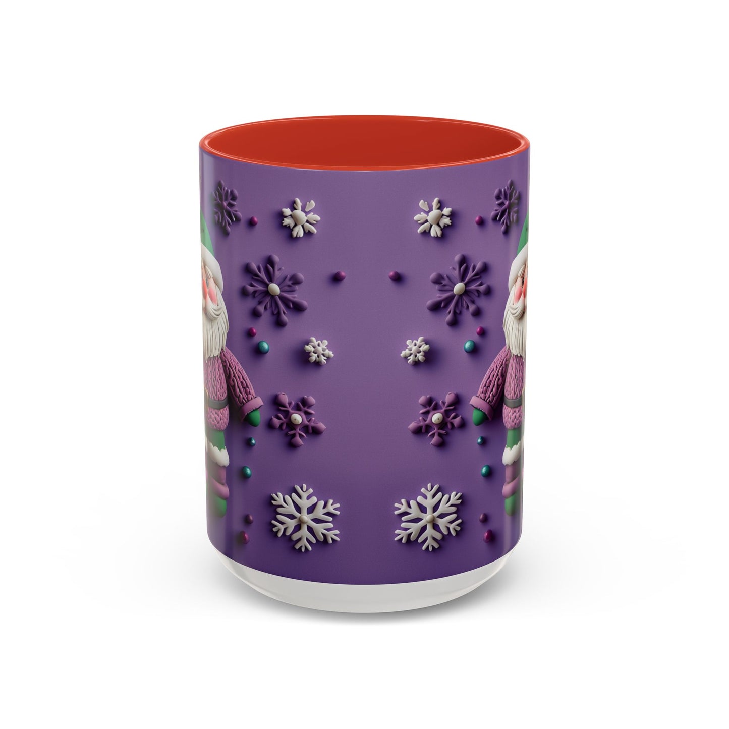 Purple Santa Snowflake Mug | Accent Coffee Mug
